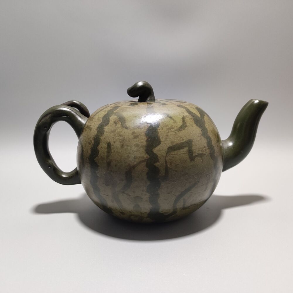 Vintage Chinese Yixing Purple Clay Teapot Zisha Ceramic Watermelon Teaware Rare