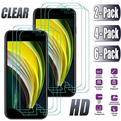 For Apple iPhone SE (2020)/SE2/SE 2nd Gen Tempered Glass Clear Screen Protector
