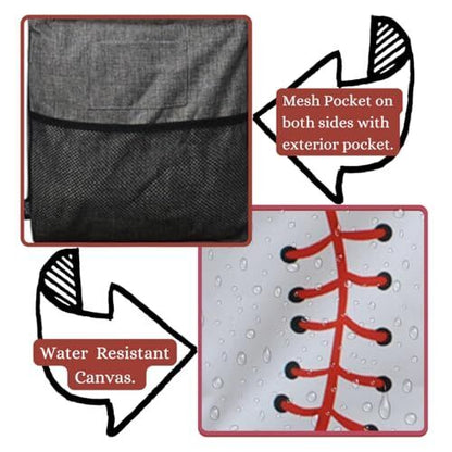 NGIL Utility Tote Bag (Baseball-white) Large, Baseball-white