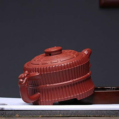 Teapot 9Oz Chinese Yixing Zisha ClayHandmade Tea Pot Bamboo dragon Tai Chi 一捆竹