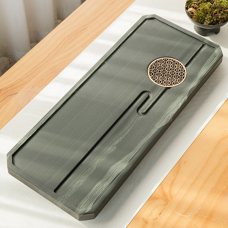 Stone Tea Tray Water Draining Serving Tray For Tea Set Carved Table Weighted New