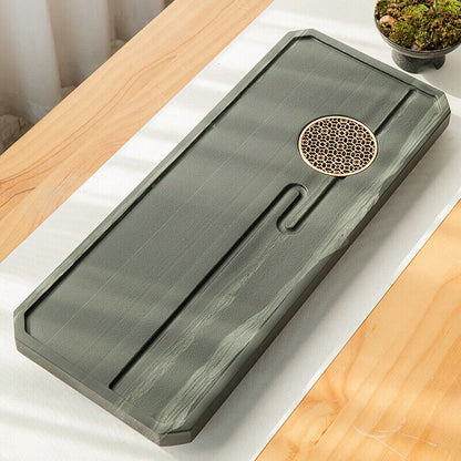 Stone Tea Tray Water Draining Serving Tray For Tea Set Carved Table Weighted New