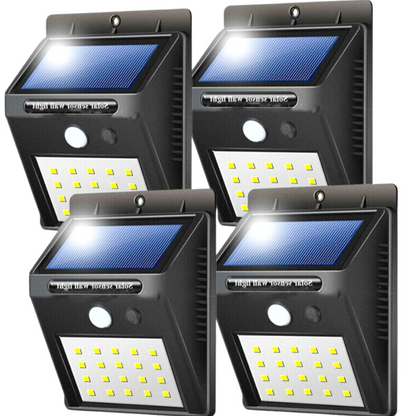 4 Luz LED Solar Para Exterior Con Sensor De Movimiento Jardin Patio Casa Lampara