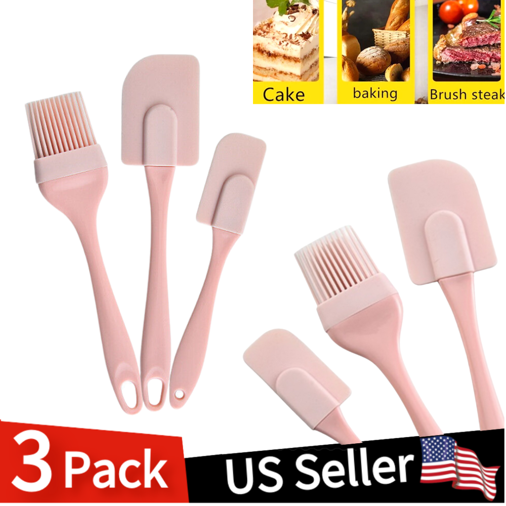 3pcs Spatula Set Non stick Silicone Heat Resistant Baking Kitchen Tools Spatulas