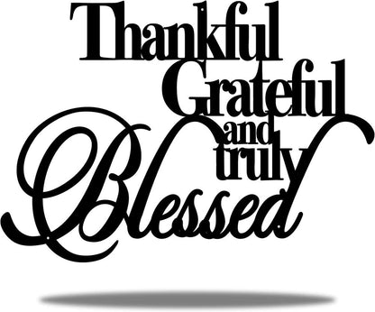 Thankful Grateful Blessed Wall Decor Wall Signs for Home Decor Entryway