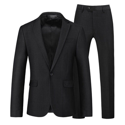 Men Plaid Suits Coat+Pants 2 Pieces Sets Men's Party Wedding Groomsmen Suit