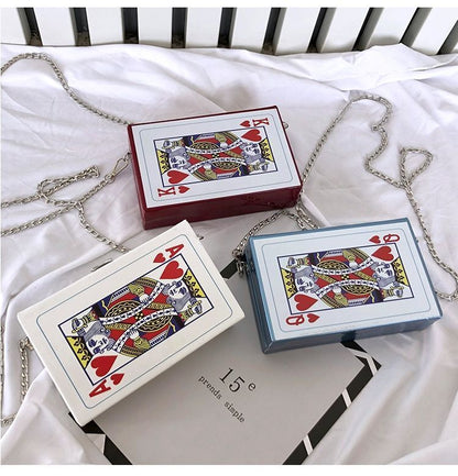 Chain Shoulder Crossbody Bag Card Print Fashion Small Square Handbags 19*12*5 CM