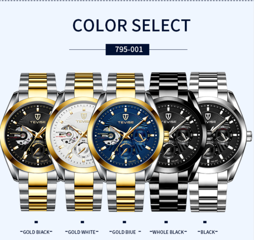 Tevez fashion men's fully automatic mechanical wrist watch