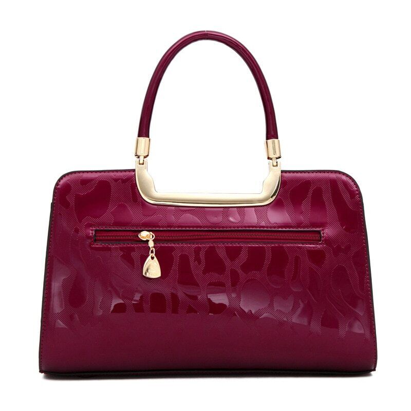 Leather Tote Bag Simple Stone Pattern Women's Handbag