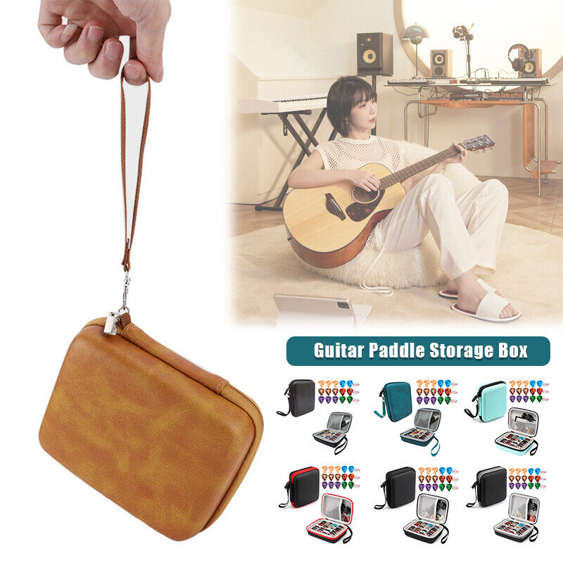 16pcs Guitar Pick Holder Case Box W/ Pick Capo Tuner Strings Storage Pouch Bag