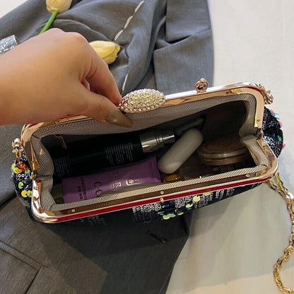 Women Handbag Chain Shoulder Bag Lady Party Clip Shell Evening Clutch