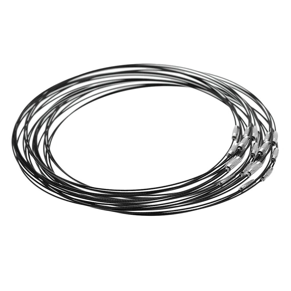 Jewelry Making Cord 20Pcs Stainless Steel Choker Wire DIY Necklaces Collars 46cm