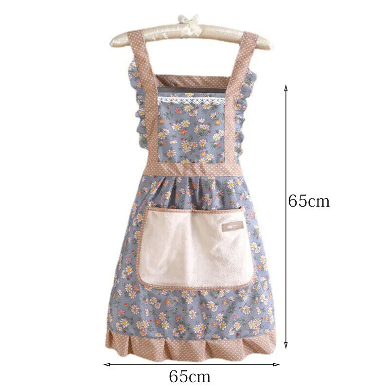 Cooking Aprons Cotton Canvas Floral Home Kitchen Fashion Thin Breathable 65x65cm