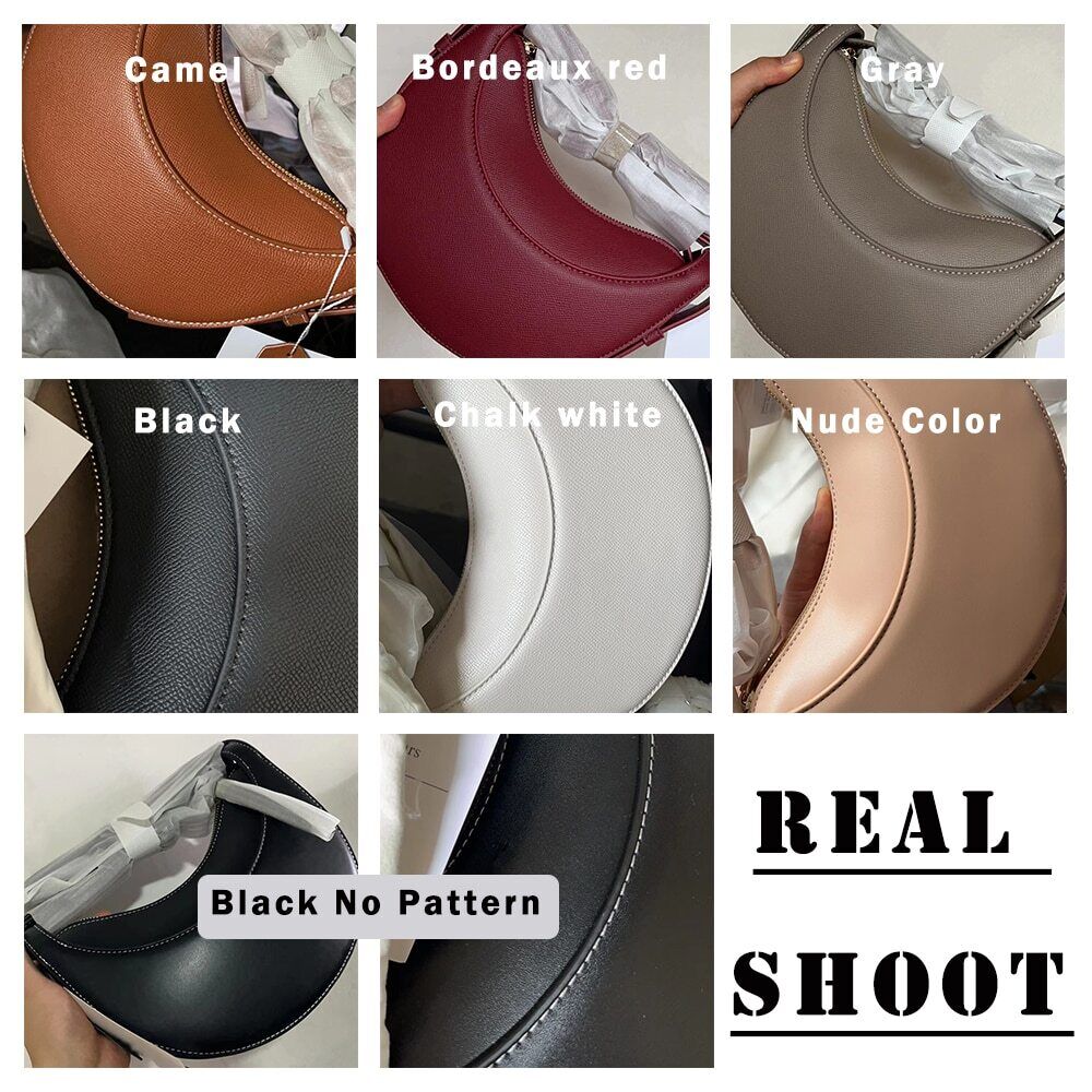 Genuine Leather Shoulder Bag Women Handbag Saddle Bag Half Bag Underarm Bag