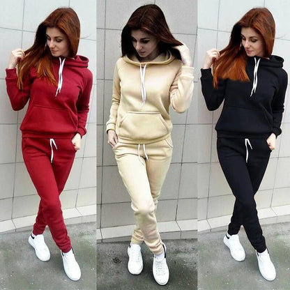 Set De Chándal De Moda Para Mujeres Sudadera Con Capucha Y Pantalones Deportivos