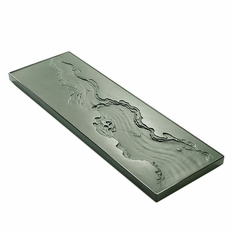 handmade tea tray black stone the Huanghe River carved weighted engraved table