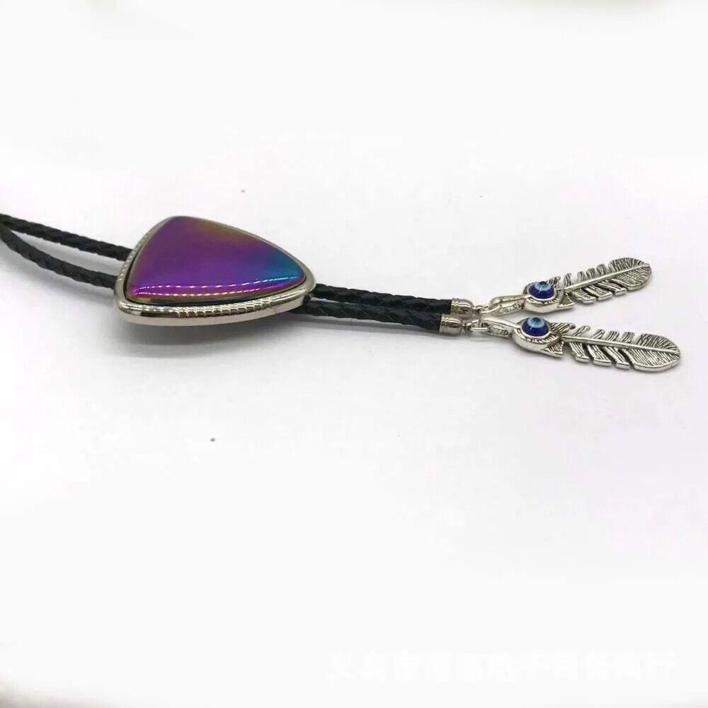 Men Bolo Ties Rope Colorful Triangles Pendant Korean Retro Fashion Shirt Bowties