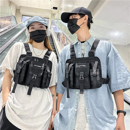 Men Chest Bags Unisex Tactical Vest Backpacks Sport Travel Chest Pack