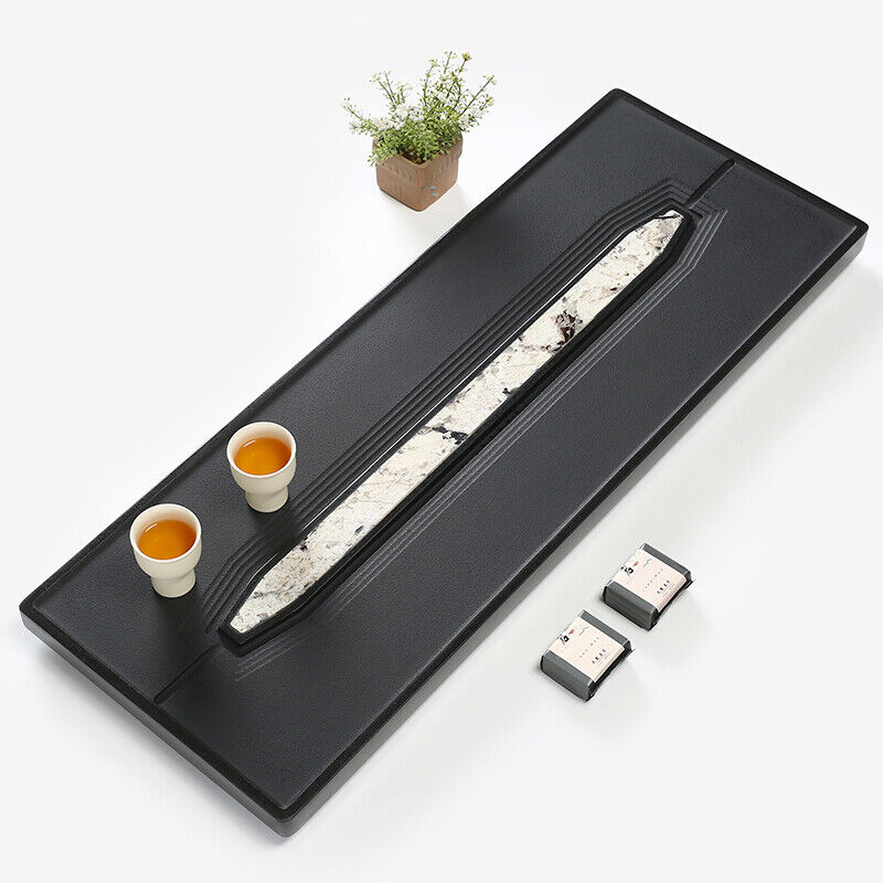 Luxury Cloisonne Black Stone Tea Plate Whole Natural Stone Tea Table Tea Tray