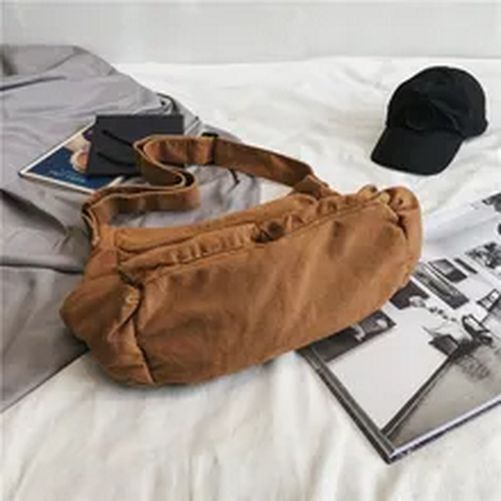 Large Capacity Canvas Shoulder Bags Solid Soft Denim Leisure Travel Bag Casual