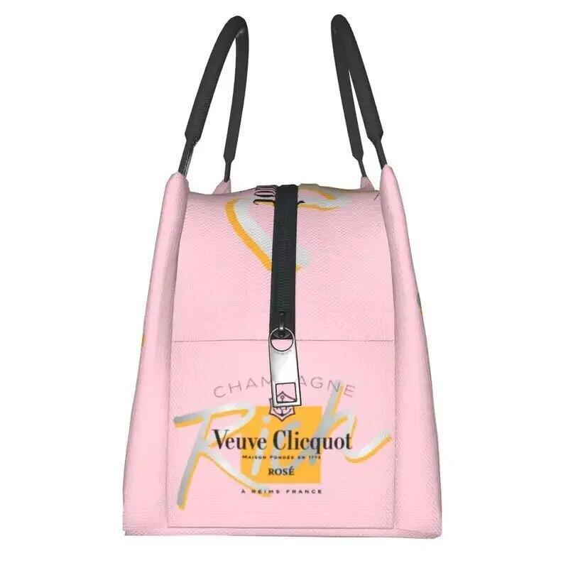 Custom Clicquot Champagne Lunch Bags Men Women VCP Warm Cooler Insulated Lunch B