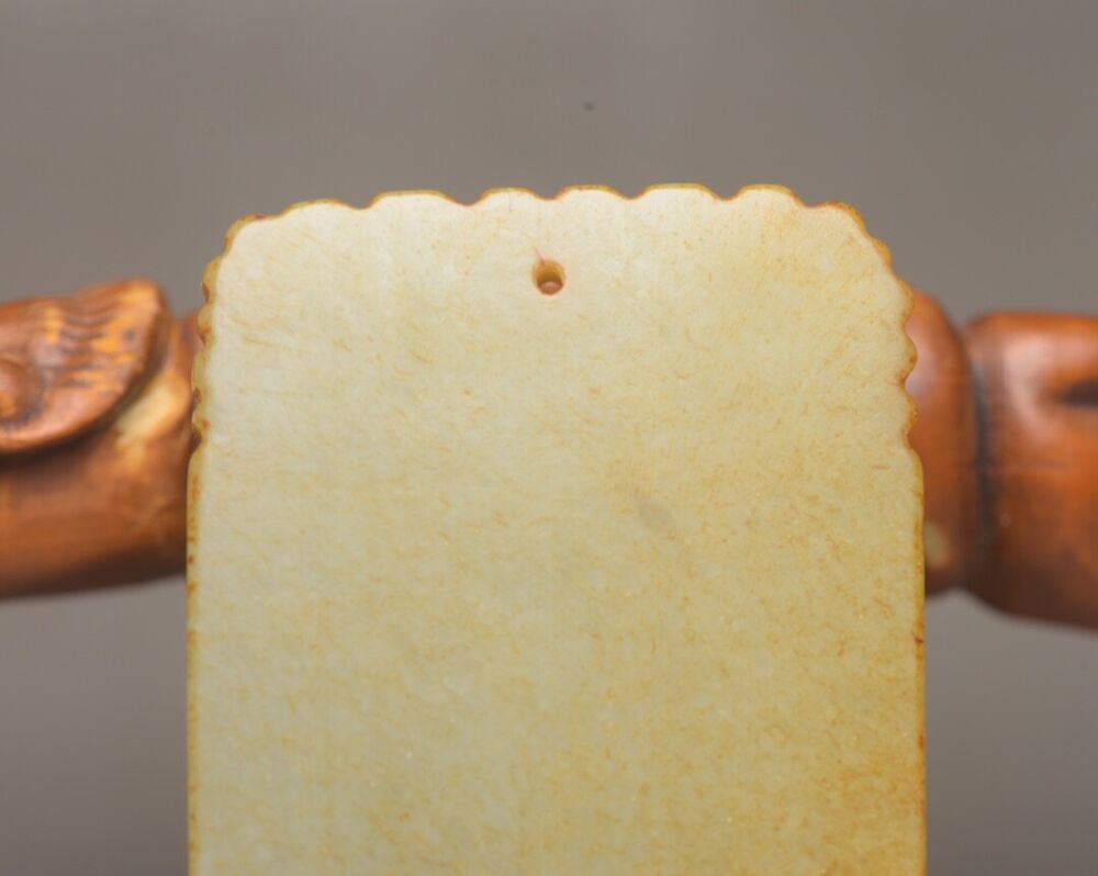 Chinese Old Natural Hetian Jade Carved Pine Figures Figurines Pendant Jewelry