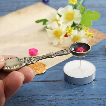 Wax Stamps Seal Antique Fire Paint Sealing Tools Melting Spoon 10.5x2.5cm Copper