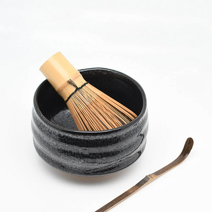 Jianzhan Ceramic Matcha Set with Bamboo Whisk and Holder Personalization Matcha