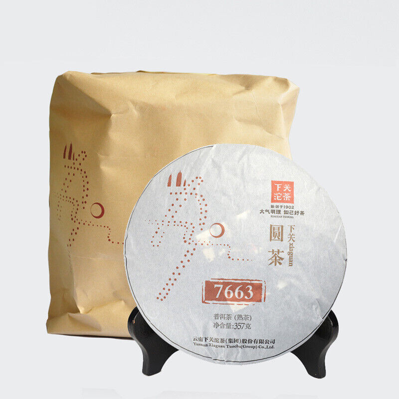 Classic 7663 Xiaguan Yuan Cha Puer Ripe Tea Pu-erh Shu Cake 357g
