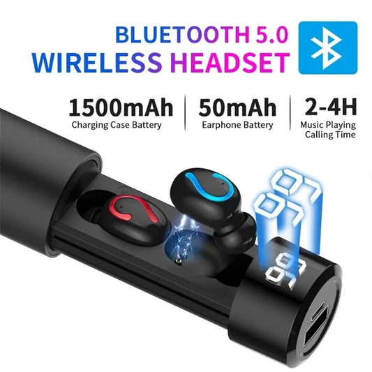 Audifonos para Telefonos Bluetooth 5.0 Inalambricos Auriculares Deportivos LED