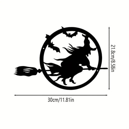 Iron Witch Metal Witch Hanger Evil Decoration,Happy Decoration Halloween Door