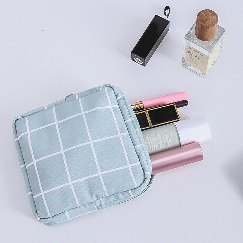Women cosmetic bag set zipper girls mini Sanitary Napkins makeup lipstick ba F6