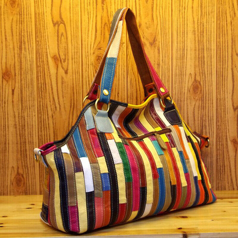 Designer Women'S Genuine Leather Multi-color Handbag Satchel Tote Shoulder Bags