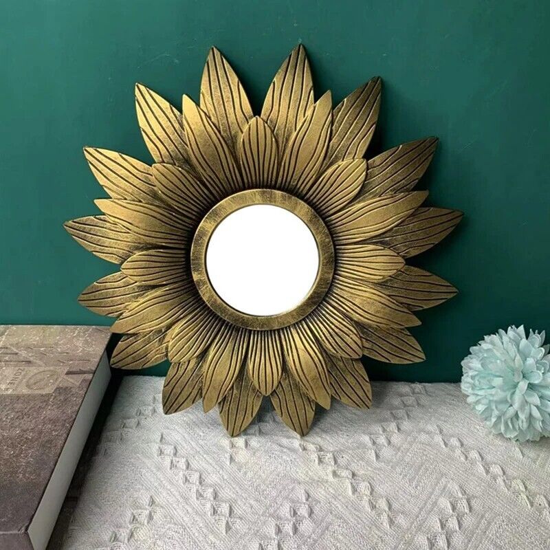 Hanging Ornaments 3Pcs INS Nordic Sunflower Mirrors Bathroom Home Art Craft 25cm