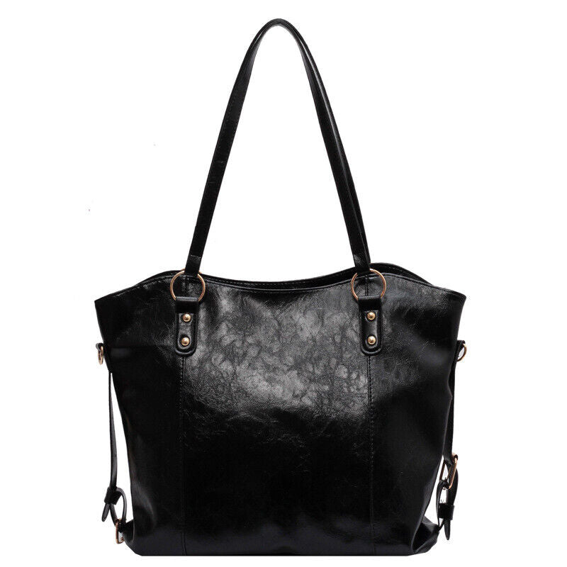 Women Soft Oiled Leather Handbag Messenger Shoulder Tote Bag Crossbody Satchel