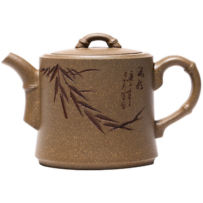 Yixing Teapot Ore Puprle Clay Handmade Bamboo Zisha Kettle Chinese Tea Ceremony