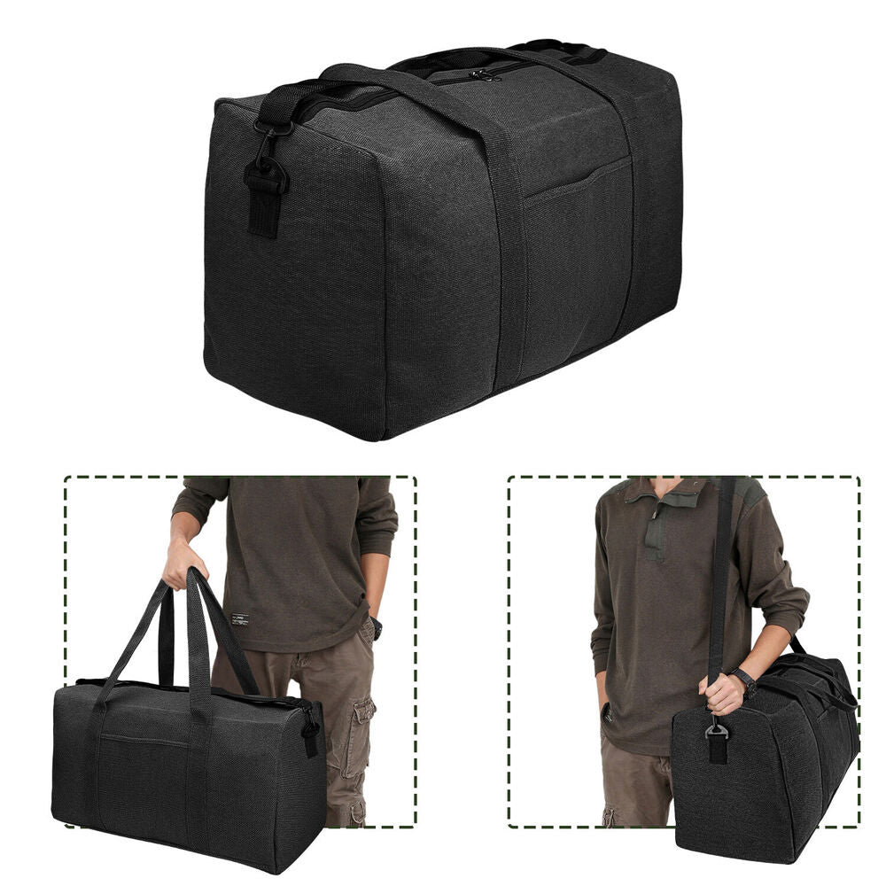 60 L Large Canvas Duffle Bag Travel Luggage Sports Gym Tote Waterproof Men Women