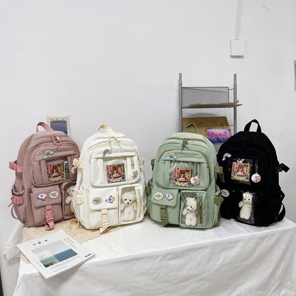 Vintage Women Patchwork Backpack Leisure School Student Large Handbag 40*30*10CM