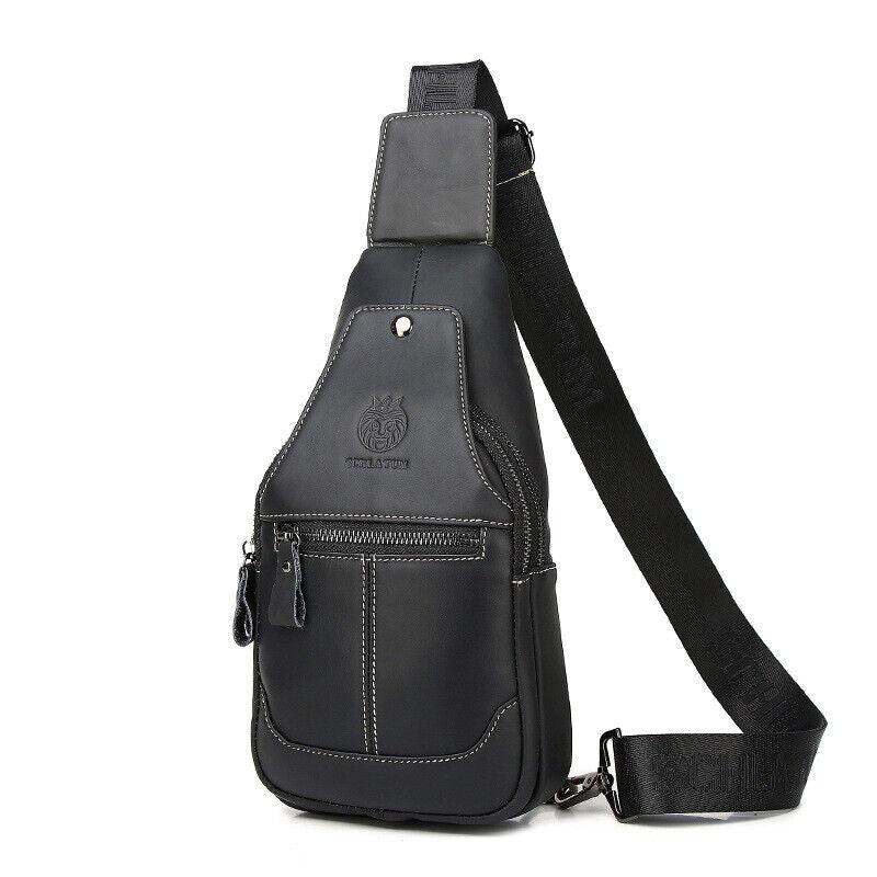 Sling Backpack for Men Chest bag Crossbody Bag Shoulder Bag 100% Genuine Leather