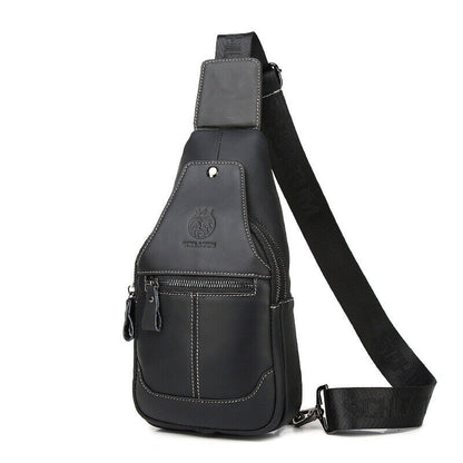 Sling Backpack for Men Chest bag Crossbody Bag Shoulder Bag 100% Genuine Leather