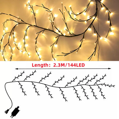 Enchanted Willow Vine Light 144 LED Wall Bendable Lighted Tree Branch Decor 2.3M