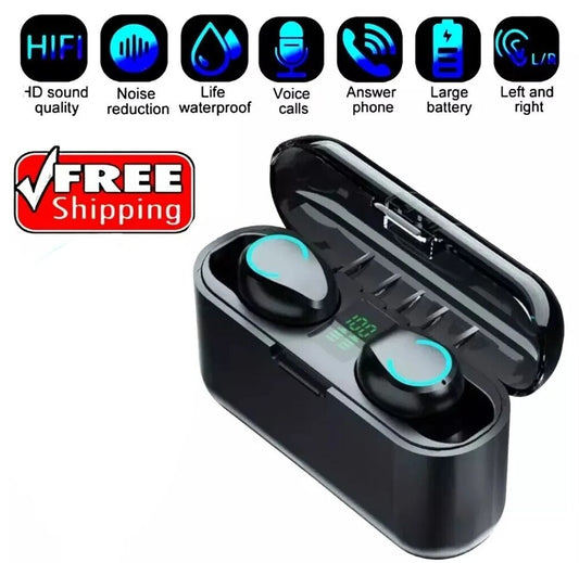 Bluetooth 5.0 Earbuds Wireless Earphones TWS Stereo Deep Bass in-Ear Headphones