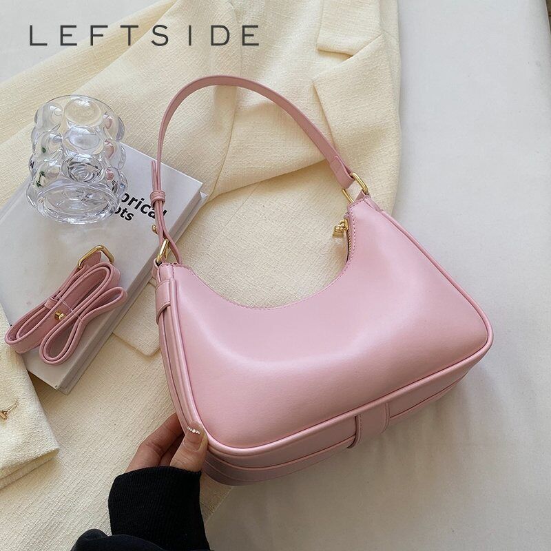 Pink Shoulder Bag Women Small Leather Crossbody Bags Handbag Underarm