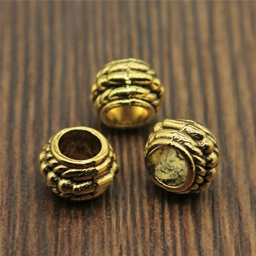 Antique Style Spacer Beads - Round Bead Bracelet Charms DIY Jewelry Making 20Pcs