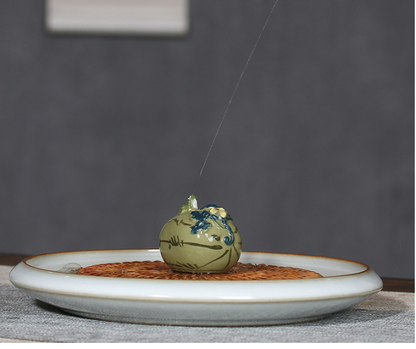 Purple sand tea pet spray decoration watermelon pumpkin gourd small frog tea cer