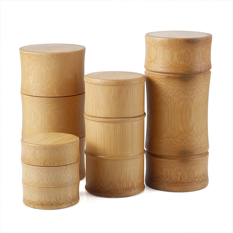 Bamboo Tea Storage Box Tea Canister Lid Seal Kitchen Storage Jars Accessories