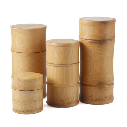 Bamboo Tea Storage Box Tea Canister Lid Seal Kitchen Storage Jars Accessories