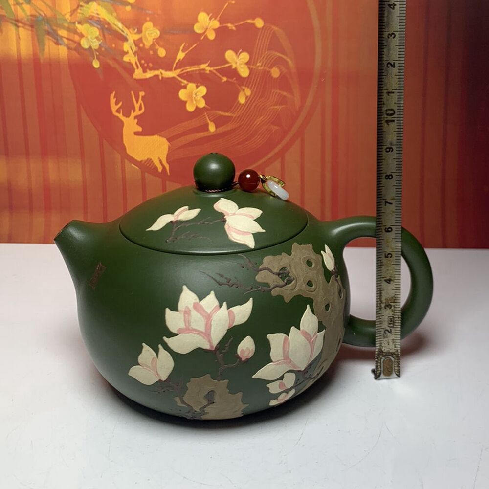 Vintage China Yixing Purple Clay Teapot Zisha Ceremony Green Clay Gongfu Teaware