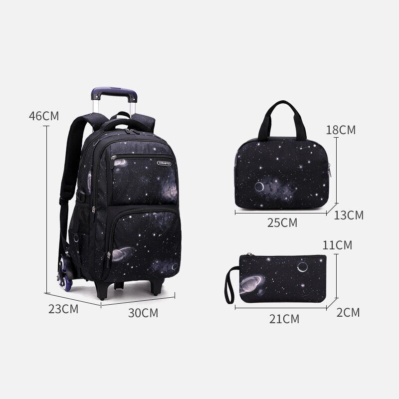 School Bag Wheels School Backpack Wheeled Bag Students Bags Boys Travel Luggage