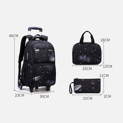 School Bag Wheels School Backpack Wheeled Bag Students Bags Boys Travel Luggage
